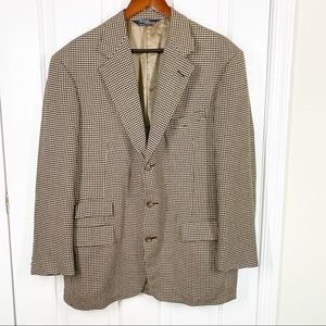 Polo by Ralph Lauren Houndstooth Cashmere Cotton Blazer Sport Coat